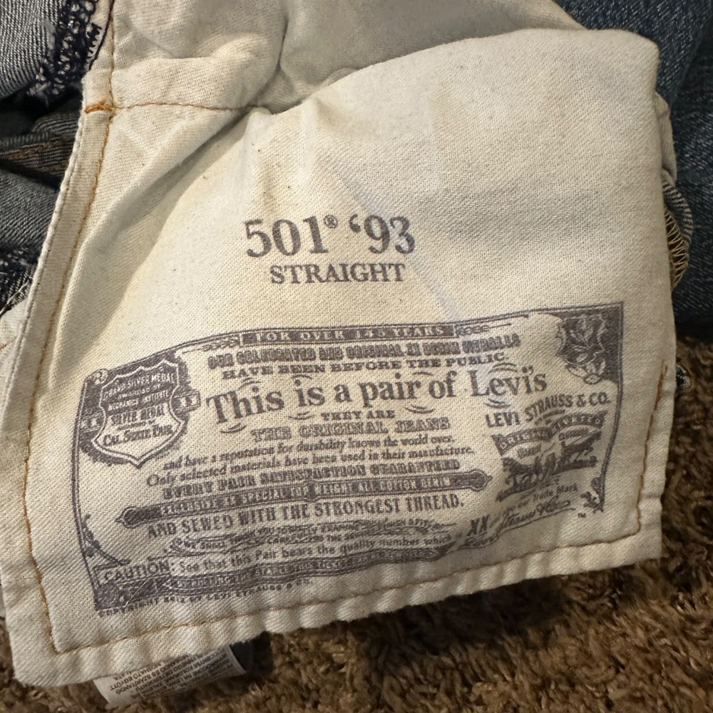 Levi's 501® '93 STRAIGHT FIT MEN'S JEANS 32x32 - Picture 5 of 7